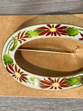 Antique Watson Sterling & Enamel Sash/Cloak Pin